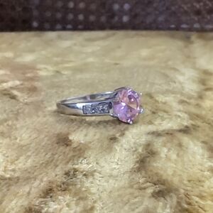 Pink Crystal Costume Jewelry Ring
